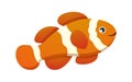 Anemone fish Clown fish cartoon character . Vector