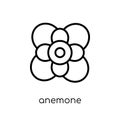 Anemone icon. Trendy modern flat linear vector Anemone icon on w