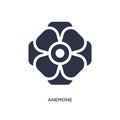 anemone icon on white background. Simple element illustration from nature concept