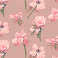 Anemone pattern. Hand-drawing Royalty Free Stock Photo