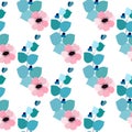 Anemones and eucalyptus seamless vector pattern. Vector design for paper, cover, fabric, interior decor and other uses Royalty Free Stock Photo