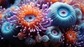 an anemones with pink and blue tentacles Royalty Free Stock Photo