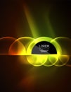 ANeon glowing glass transparent circles, background