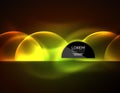 ANeon glowing glass transparent circles, background