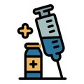 Anesthesia ampule icon color outline vector