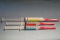 Anesthesia Drugs without Labels Showing in a Row
