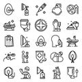 Anesthesia icons set, outline style Royalty Free Stock Photo