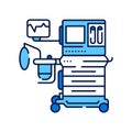 Anesthesia machine line color icon. Equipment for medical surgery concept. Sign for web page, mobile app