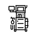 anesthesia machine line icon vector illustration