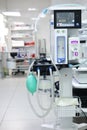 The anesthesia machine stands in an empty surgery, ready to go. Equipment for artificial lung ventilation and anesthesia Royalty Free Stock Photo