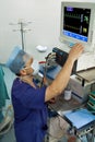 Anesthesiologist with monitor