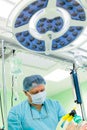 Anesthesiologist in operation room Royalty Free Stock Photo