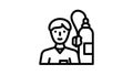 anesthetist doctor line icon animation