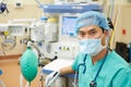 Anesthetist Working In Operating Theatre Royalty Free Stock Photo