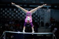 Aneta Holasova of Czech Republic competes in the uneven bars Royalty Free Stock Photo