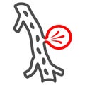 Aneurysm line icon, Human diseases concept, excessive in artery sign on white background, saccular aneurysm of artery