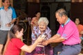 Songkran Festival bathe with respect to parents Royalty Free Stock Photo