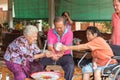 Songkran Festival bathe with respect to parents Royalty Free Stock Photo