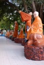 ANG THONG, THAILAND - SEPTEMBER 9, 2018: China god and The statue depicts the pain of a sinner in hell according to Buddhist beliv