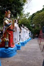 ANG THONG, THAILAND - SEPTEMBER 9, 2018: China god and The statue depicts the pain of a sinner in hell according to Buddhist beliv