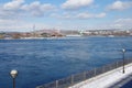 Angara river in winter in Irkutsk in Siberia, Russia Royalty Free Stock Photo