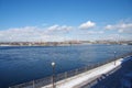 Angara river in winter in Irkutsk in Siberia, Russia Royalty Free Stock Photo