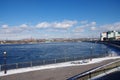 Angara river in winter in Irkutsk in Siberia, Russia Royalty Free Stock Photo