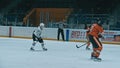Angarsk, Russia - January 16, 2020: Ice hockey match Ermak-Chelmet. Supreme Hockey League. Kontinental Hockey League