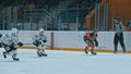 ANGARSK, RUSSIA - JANUARY 16, 2020: Ice hockey match Ermak-Chelmet. Supreme Hockey League. Kontinental Hockey League