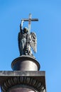 Angel on the Alexander Column against a against the blue sky . St. Petersburg Royalty Free Stock Photo