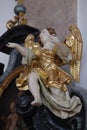 Angel, altar statue in the church of St. Agatha in Schmerlenbach