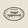 Angel Approved Oval Stamp christmas vector design Royalty Free Stock Photo