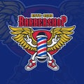 Angel Barbershop lamp vector design logo