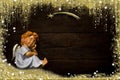 Angel and Bethlehem star Christmas card Royalty Free Stock Photo