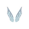 Angel, bird or pegasus pink color wings. Vintage pastel color element. Fantasy illustration. Temporary tattoo or sticker Royalty Free Stock Photo