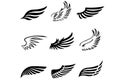 Angel or bird wings icons set. vector eps10 Royalty Free Stock Photo