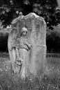 Angel on blank headstone Royalty Free Stock Photo
