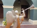 Angel blowing a trumpet in Ponce, Puerto Rico Royalty Free Stock Photo