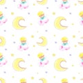 Angel boy seamless pattern