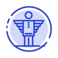 Angel, Business, Career, Freedom, Investor Blue Dotted Line Line Icon