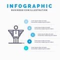 Angel, Business, Career, Freedom, Investor Line icon with 5 steps presentation infographics Background