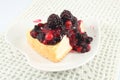 Angel Cake with berry sauce Royalty Free Stock Photo