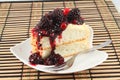 Angel Cake with berry sauce Royalty Free Stock Photo