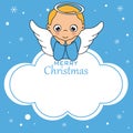Angel card on cloud Royalty Free Stock Photo