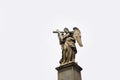 Angel Carrying the Cross statue on Ponte Sant Angelo bridge in Rome, Italy. Marble sculpture from 17th century by Ercole Ferrata