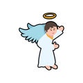 Angel cartoon fairy wing heaven icon. Vector graphic