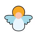 Angel cartoon fairy wing heaven icon. Vector graphic