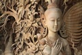 Angel Carved wood Thai style Royalty Free Stock Photo