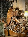 Angel carving in the choir, Christ Church Cathedral, Oxford University, Oxford, England