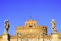 Angel castle with statue of ancient Rome Royalty Free Stock Photo